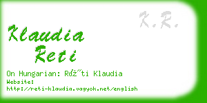 klaudia reti business card